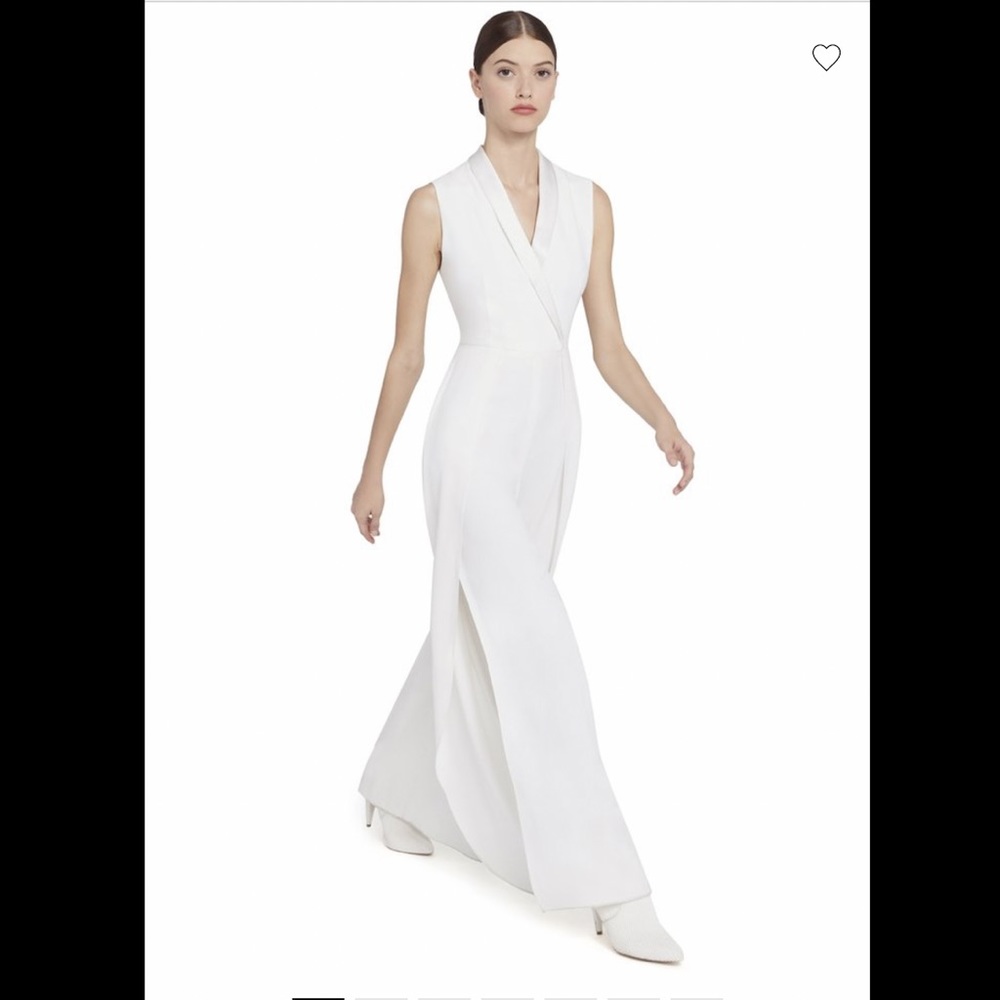 Bebe Pleated Shawl Collar Jumpsuit